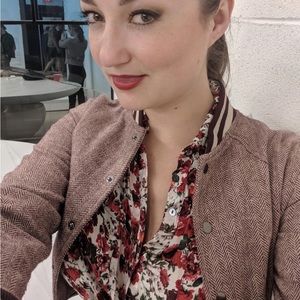 Zara Red Floral Button-Down Top